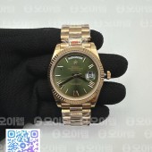 GM공장 롤렉스 데이데이트 40 로즈골드 금통 그린다이얼 2836 Day Date 40 RG 904L Steel GMF 1:1 Best Edition White Green Dial on RG Bracelet A2836