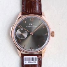 YL공장 IWC 포르투기저 수동 IW5242 IWC Portuguese Self-Winding Movement A.95290데코 로즈골드 금장 챠콜다이얼 가죽줄