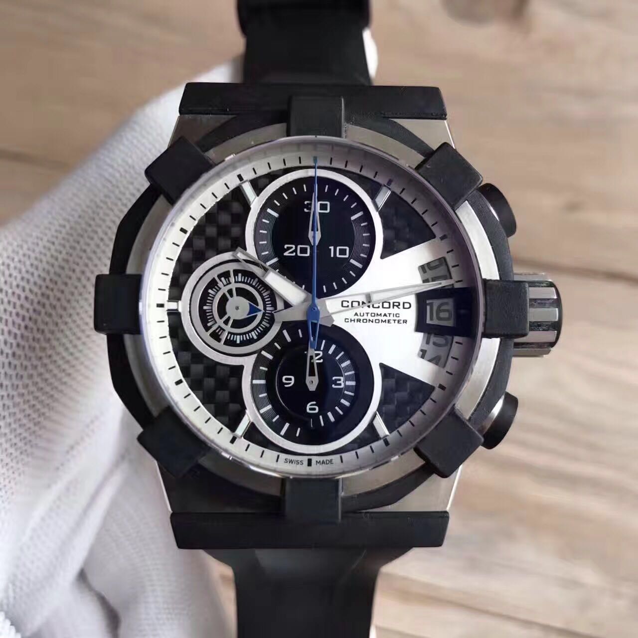 HF공장 콩코드 C1 크로노그래프 스틸 블랙 Concord C1 Chronograph Black CF Dial SS/Black Color