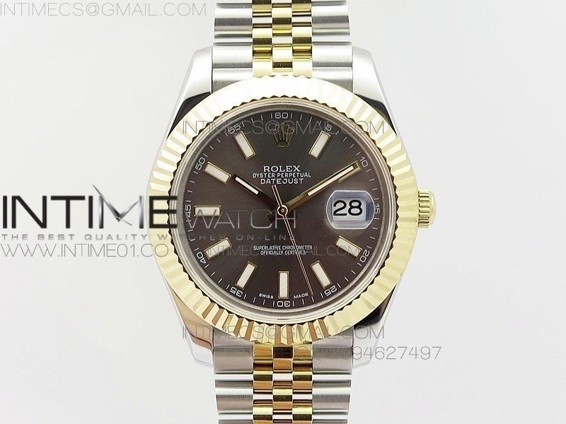 BP공장 V2 롤렉스 데이저스트2 콤비 그레이다이얼 바인덱스 Rolex DateJust2 SS&YG Gray Dial Bar Index 신형브레스렛