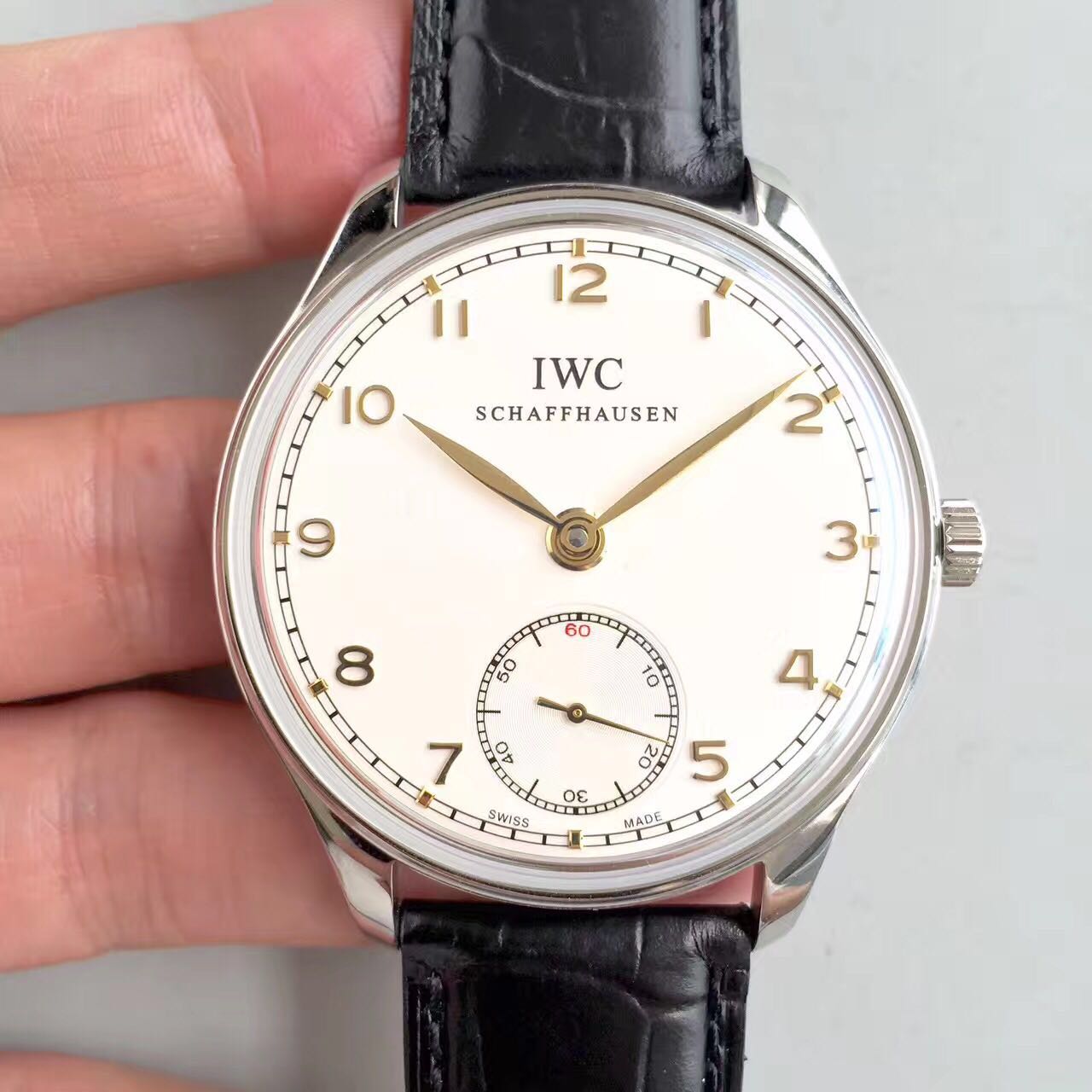 ZF공장 IWC 포르투기저 수동 IW545408 스틸 화이트다이얼 옐로우골드인덱스 IWC Portuguese Hand Wound SS/White Dial YG Index