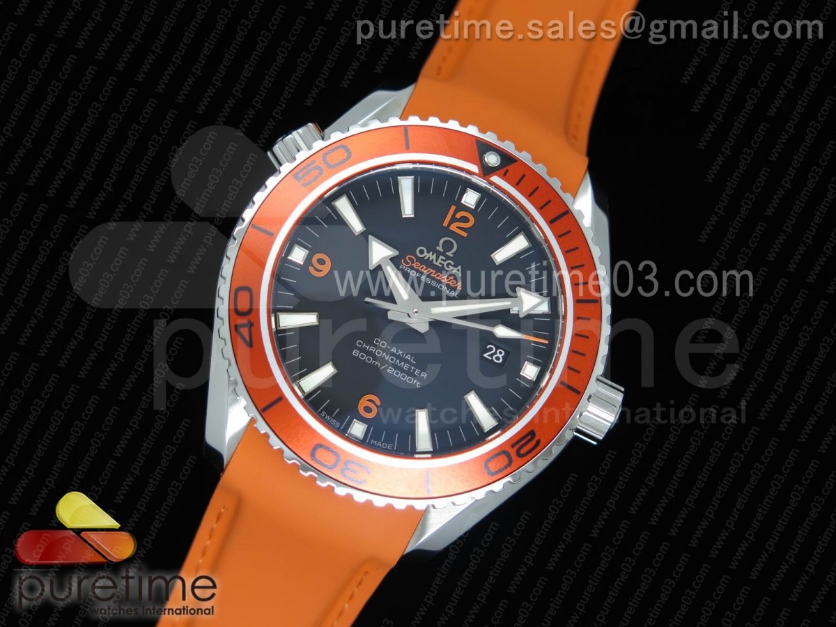 OM공장 오메가 씨마스터600 45mm 구형 오렌지베젤 러버스트랩 Planet Ocean Professional Orange Bezel 45mm 1:1  Rubber Strap A8500 (Black Balance Wheel)