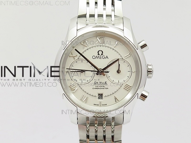 OM공장 오메가 드빌 크로노그래프 스틸 화이트다이얼 브레이슬릿 DE VILLE CHRONOGRAPH SS  SILVER DIAL ON SS BRACELET A9300