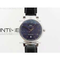 TW IWC 다 빈치 IW356601 스틸 블루선레이다이얼 DA VINCI IW356601 SS  BLUE DIAL SS A2892 ON BLACK LEATHER STRAP