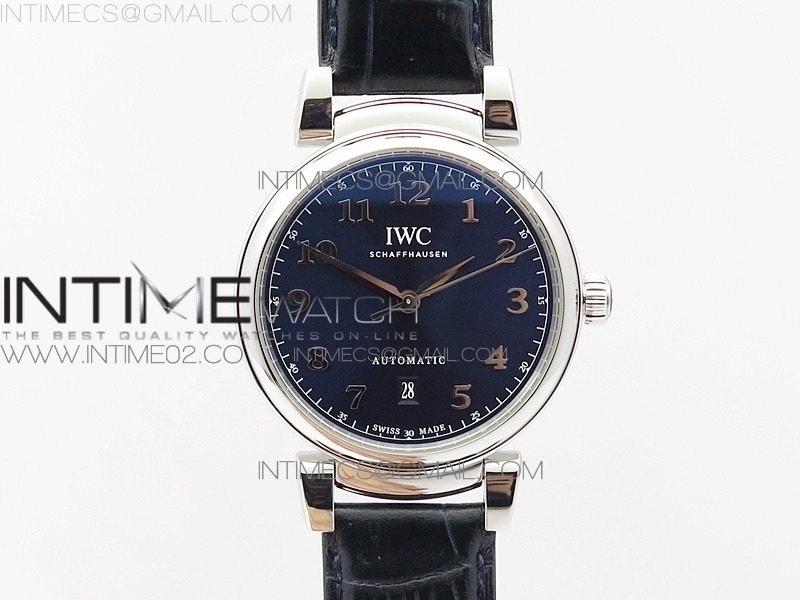 MK공장 IWC 다 빈치 스틸 블루다이얼 IW356601 DA VINCI IW356601 SS BLUE DIAL SS A2892 ON BLUE LEATHER STRAP