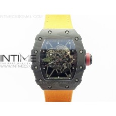 KV V2 리차드밀 RM035-01 카본 레드크라운 오렌지나일론스트랩 RM035-01 FORGED CARBON CASE V2 SKELETON DIAL RED CROWN ON ORANGE NYLON STRAP MIYOTA8215