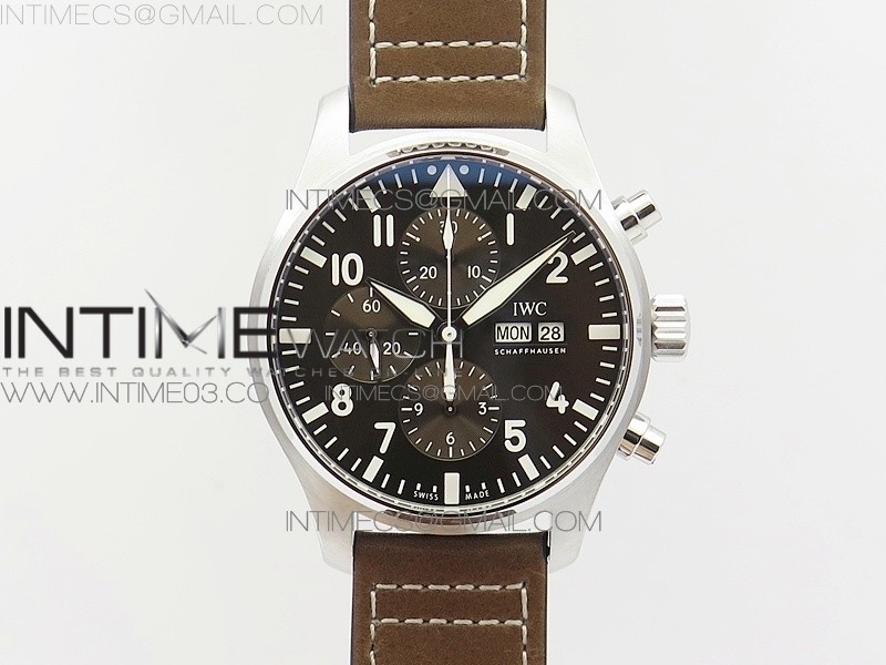 ZF공장 IWC 파일럿 크로노그래프 377713 생택쥐페리에디션 가죽스트랩 PILOT CHRONO IW377713 BROWN DIAL ON BROWN LEATHER STRAP A7750