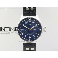 YL공장 IWC 빅파일럿 애뉴얼캘린더 스틸 어린왕자에디션 BIG PILOT REAL PR IW502708 SS BLUE DIAL ON BLACK CALFSKIN STRAP A52850