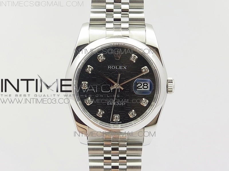 DJ공장 V2 롤렉스 데이저스트 36MM 돔베젤 다이아몬드블랙다이얼 쥬빌레브레이슬릿 DATEJUST 36MM 116234 SMOOTH BEZEL V2 DIAMOND BLACK JUBILEE DIAL ON SS JUBILEE BRACELET SA3135