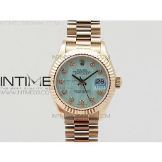 BP공장 롤렉스 데이저스트 28mm 로즈골드금장 아이스블루다이얼 브레이슬릿 DATEJUST 28MM RG DIAMOND BEZEL ICE BLUE TEXTURED DIAL ON RG BRACELET ETA2671