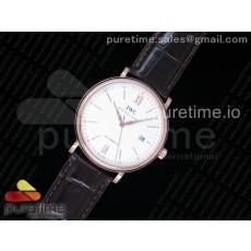 MK공장 V5 IWC 포르토피노 로즈골드금장 화이트다이얼 가죽스트랩 Portofino Automatic RG White Dial on Brown Leather Strap MIYOTA 9015