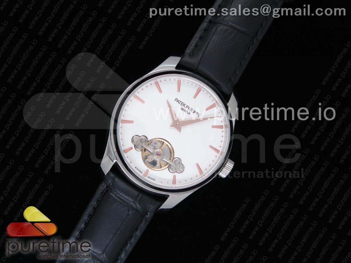 ML공장 파텍필립 클래식 디 에로틱 타임피스 화이트다이얼 로즈골드인덱스 가죽스트랩 Classic The Erotic Timepiece White Dial RG Markers on Black Leather Strap A23J