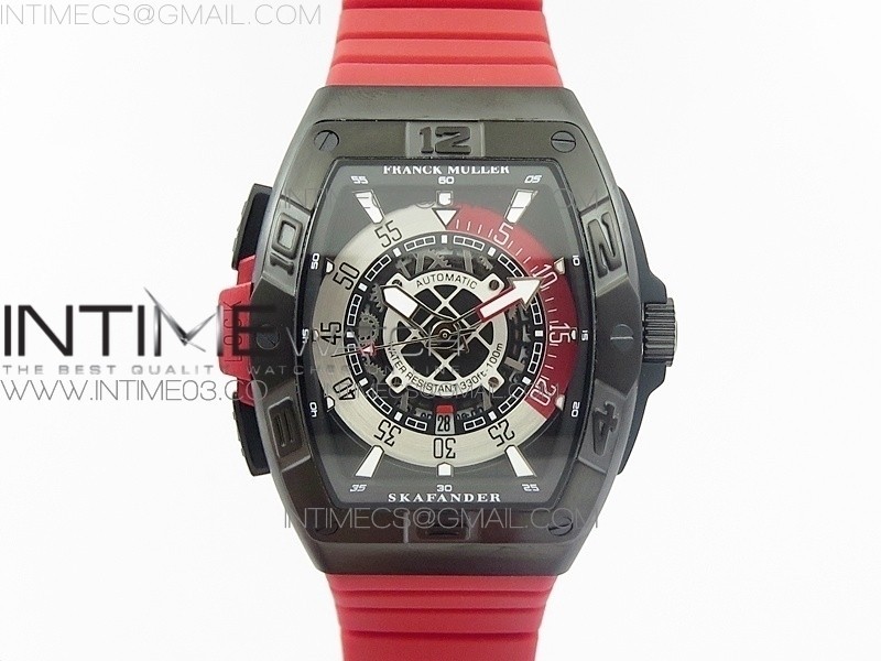 프랭크뮬러 콘퀴스타도르 블랙케이스 레드컨셉 러버스트랩 CONQUISTADOR DLC RED ON RED RUBBER STRAP MIYOTA 8215