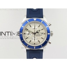 OM공장 브라이틀링 슈퍼오션 46 스틸 화이트다이얼 블루베젤 러버스트랩 SUPEROCEAN A13312 46MM SS BLUE BEZEL WHITE DIAL ON BLUE RUBBER STRAP A7750(FREE RUBBER STRAP)