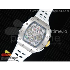 KV공장 리차드밀 RM11-03 스틸 크리스탈스켈레톤다이얼 화이트레이싱러버스트랩 RM11-03 SS Crystal Skeleton Dial on White Racing Rubber Strap A7750