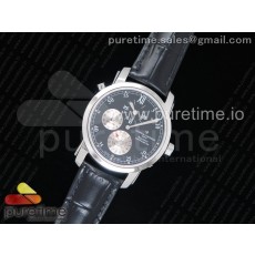 K11공장 바쉐론콘스탄틴 말테 듀얼타임 레귤레이터 스틸 블랙다이얼 가죽스트랩 Malte Dual Time Regulator SS Black Dial on Black Leather Strap A23J