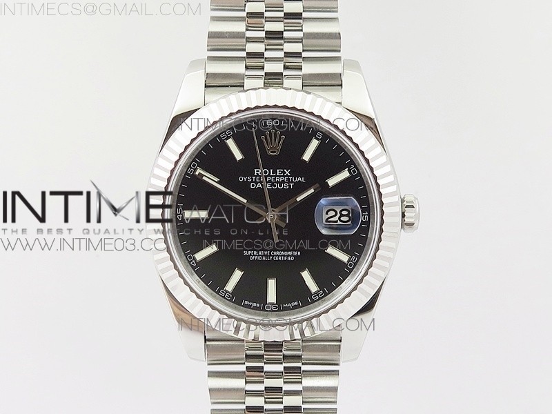 RE공장 V2 롤렉스 데이저스트 41 스틸 블랙바다이얼 브레이슬릿 DATEJUST 126334 SS BLACK DIAL STICK MARKERS ON NEW VERSION JUBILEE BRACELET A3235