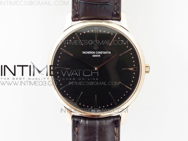 MK공장 바쉐론콘스탄틴 패트리모니 로즈골드금장 블랙다이얼 가죽스트랩 PATRIMONY 81180 RG BLACK DIAL ON BROWN LEATHER MIYOTA 9039