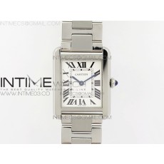 K11공장 24mm 까르띠에 탱크솔로 스틸 TANK SOLO LADIES 24MM SS WHITE DIAL ON SS BRACELET RONDA QUARTZ