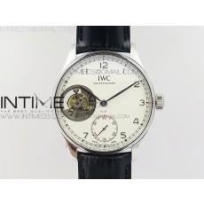 ZF공장 IWC 포르투기저 투어빌론 IW5463 스틸 화이트다이얼 가죽스트랩 IWC PORTUGUESE TOURBILLON IW5463 SS WHITE DIAL SILVER MARKERS ON BLACK LEATHER STRAP