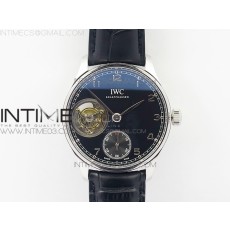 ZF공장 IWC 포르투기저 투어빌론 IW5463 스틸 블랙다이얼 가죽스트랩 IWC PORTUGUESE TOURBILLON IW5463 SS BLACK DIAL ON BLACK LEATHER STRAP