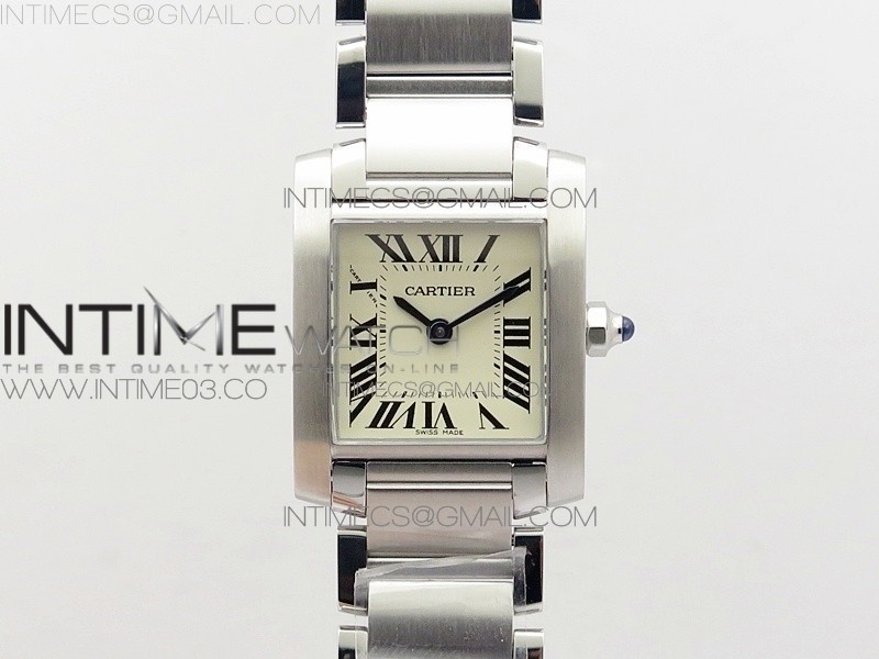 8848공장 까르띠에 탱크 프랑세즈 레이디스 25MM 스틸 화이트다이얼 브레이슬릿 TANK FRANCAISE LADIES 25MM SS WHITE DIAL ON SS BRACELET RONDA QUARTZ