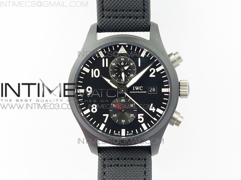 ZF공장 IWC 파일럿 IW389001 세라믹케이스 블랙다이얼 나일론스트랩 IWC PILOT IW389001 CERAMIC CASE BLACK DIAL ON NYLON STRAP A7750(SAME FUNCTION AS GENUINE)