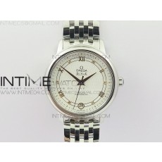 MK공장 오메가 드빌 레이디즈 스틸 화이트텍스쳐다이얼 다이아포인트인덱스 브레이슬릿 DE VILLE LADIES SS WHITE TEXTURED DIAL ON SS BRACELET MIYOTA 9015 (FREE LEATHER STRAP)