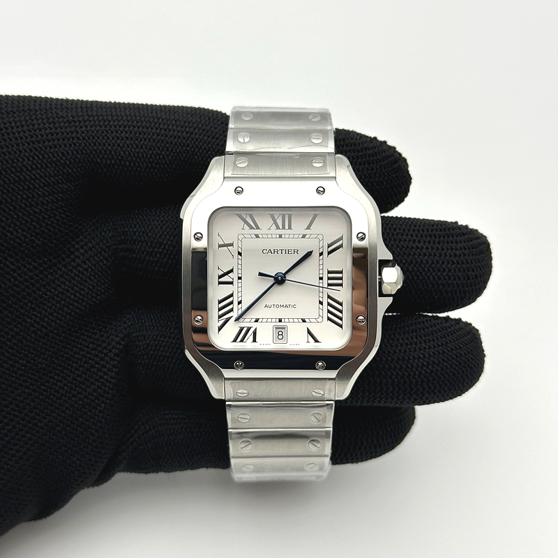 BV공장 까르띠에 산토스 40MM 라지 스마트링크브레이슬릿 Santos de Cartier 40mm White Dial on SS SmartLinks Bracelet MIYOTA 9019