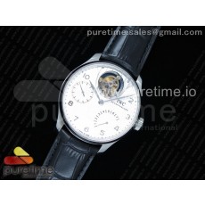 ZF공장 IWC 포르투기저 투어빌론 스틸 화이트다이얼 실버인덱스 가죽스트랩 IWC Portuguese Tourbillon IW5046 SS White Dial SS Markers on Black Leather Strap