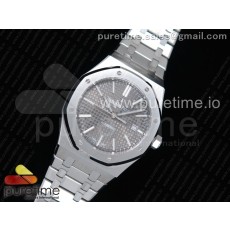 JF공장 V5 오데마피게 로얄오크 15400 스틸 그레이다이얼 브레이슬릿 Royal Oak 41mm 15400 SS Gray Textured Dial on SS Bracelet A3120 V5