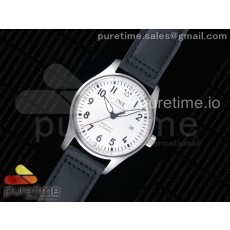 M+F공장 IWC 마크18 화이트다이얼 가죽스트랩 Mark XVIII IW327012 SS White Dial on Black Leather Strap A35111 (Free Nylon Strap)