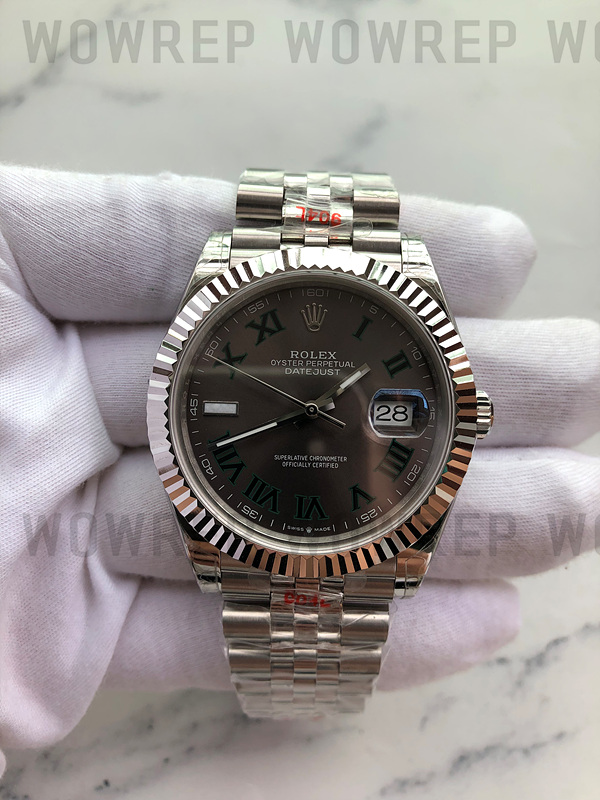 GM공장 롤렉스 데이저스트 41 그레이다이얼 플루티드베젤 쥬빌레브레이슬릿 DateJust 41 SS 126334 904L Steel Gray Dial Roman Markers on Jubilee Bracelet A2824