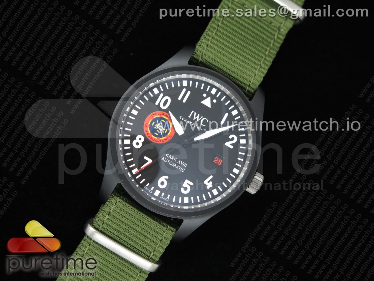 M+F공장 탑건SFTI 세라믹 블랙다이얼 나일론스트랩 Mark XVIII 'TOPGUN SFTI' Ceramic Black Dial on Green Nylon Strap