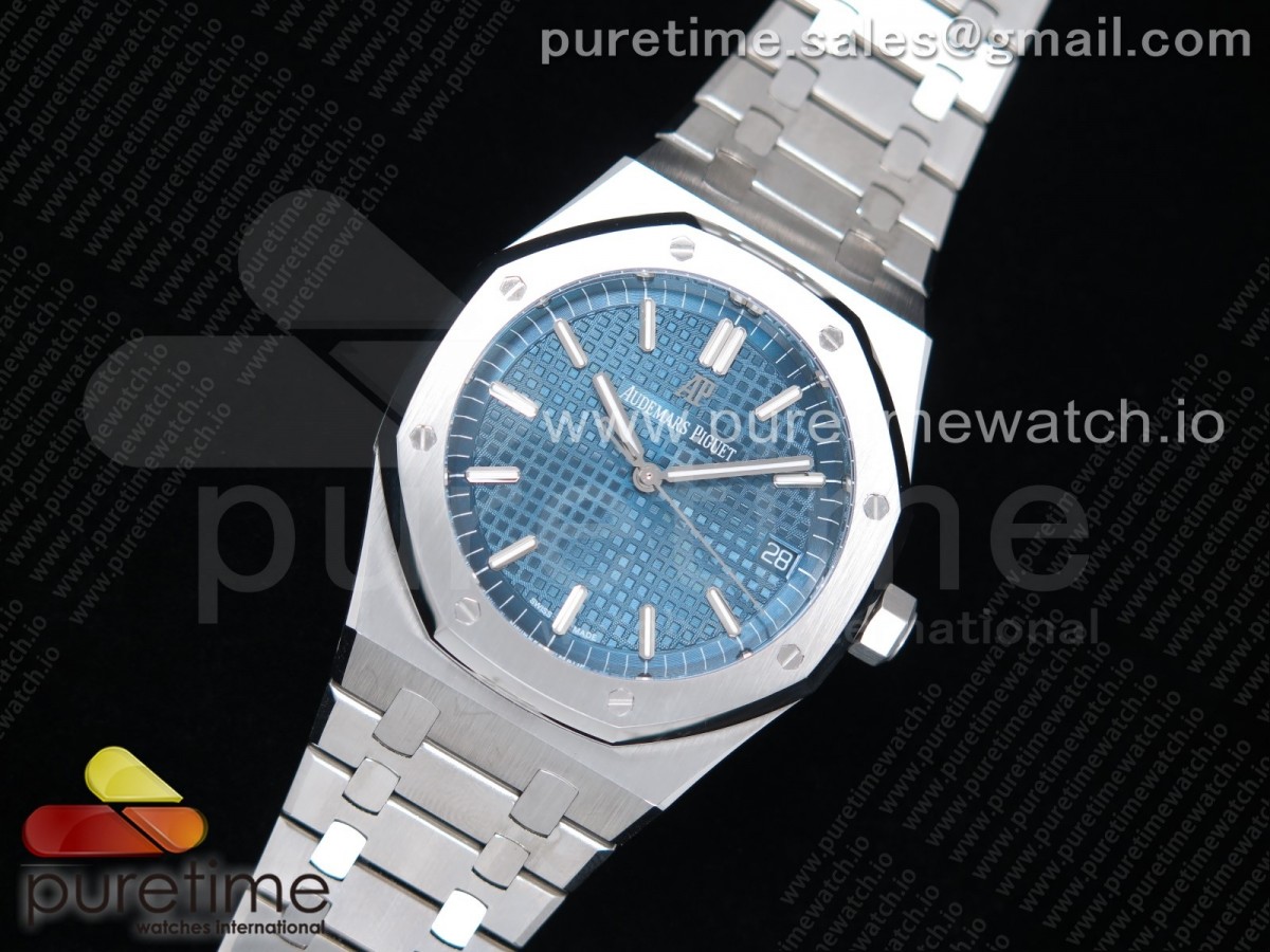 OM공장 오데마피게 로얄오크 41MM 블루다이얼 브레이슬릿 Royal Oak 41mm 15500 SS Blue Textured Dial on SS Bracelet MIYOTA 9015