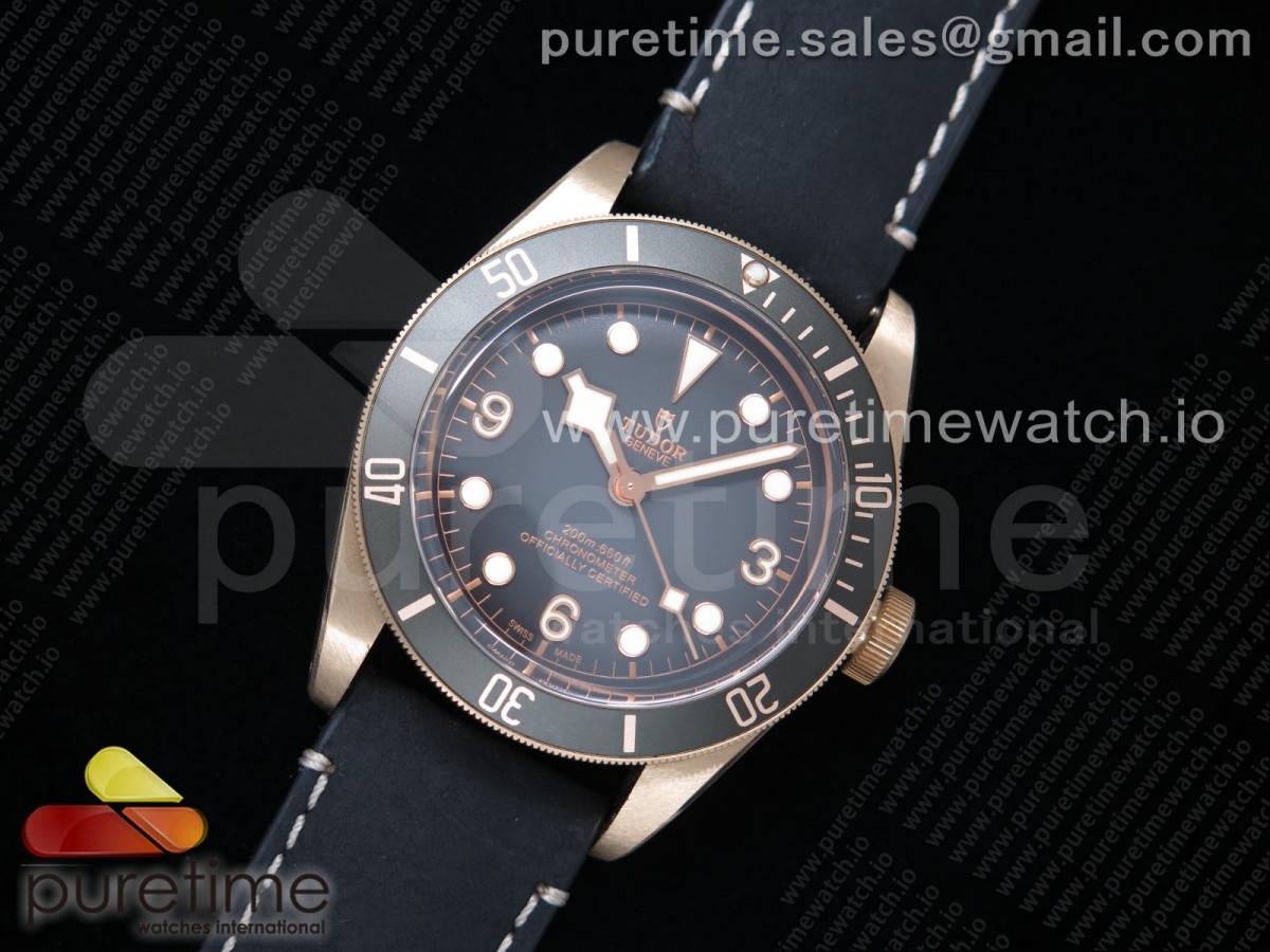 ZF공장 튜더 헤리티지 블랙베이 43 브론조 그레이 가죽스트랩 Heritage Black Bay Bronze Gray on Leather Strap A2824