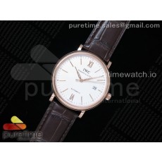 V7공장 IWC 포르토피노 로즈골드 금통 화이트다이얼 악어스트랩 Portofino Automatic RG IW356504 White Dial on Brown Croco Strap ETA2892