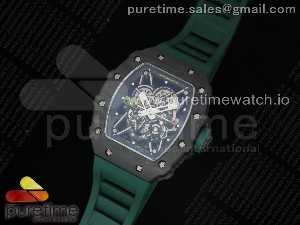 KV공장 V3 리차드밀 RM035-02 스켈레톤다이얼 러버스트랩 RM035-02 Skeleton Dial Green on Green Rubber Strap MIYOTA8215 V3