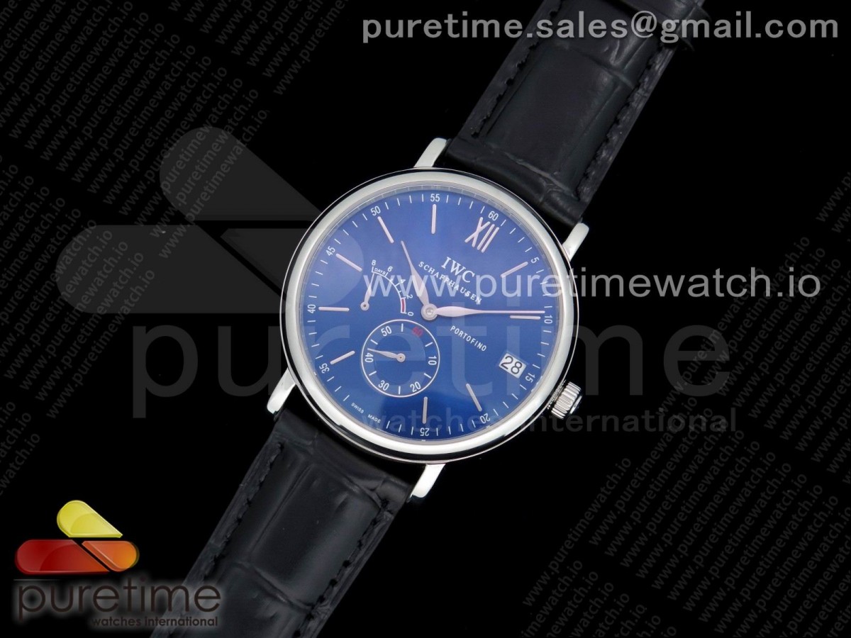 포르토피노 블루다이얼 가죽스트랩 Portofino Fake Power Reserve SS Blue Dial on Black Leather Strap A23J