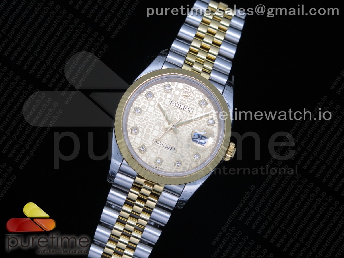 EW공장 롤렉스 데이저스트 36 옐로우골드콤비 컴퓨터다이얼 쥬빌레브레이슬릿 DateJust 36 SS/YG 126233 Gold Computer Dial Diamonds Markers on Jubilee Bracelet A3235