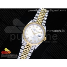 EW공장 롤렉스 데이저스트 36 옐로우골드콤비 실버다이얼 쥬빌레브레이슬릿 DateJust 36 SS/YG 126233 Silver Dial Diamonds Markers on Jubilee Bracelet A3235