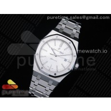 ZF공장 로얄오크 15400 화이트다이얼 브레이슬릿 Royal Oak 41mm 15400 SS White Textured Dial on SS Bracelet A3120 (Free Box)