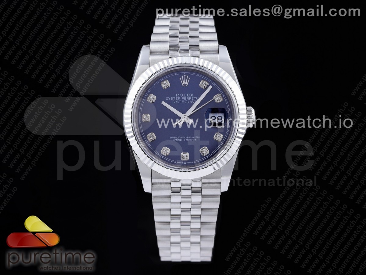 GM공장 롤렉스 데이저스트 36 블루다이얼 브레이슬릿3235 DateJust 36 SS 126234 904L Steel Blue Dial Diamonds Markers on Jubilee Bracelet SA3235