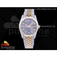 GM공장 롤렉스 데이저스트 36 옐로우골드콤비 포금 자개다이얼 브레이슬릿 DateJust 36 SS/YG 126233 GMF Gold Wrapped 904L Steel Gray MOP Dial Diamonds Markers on Jubilee Bracelet SA3235