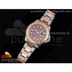 D1공장 롤렉스 요트마스터 로골포금콤비 브라운다이얼 브레이슬릿 Yacht-Master 116621 D1F Brown Dial on Rose Gold Wrapped SS/RG Bracelet A2836