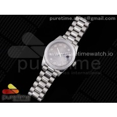 GM공장 롤렉스 데이저스트 31 그레이다이얼 브레이슬릿 DateJust 31 Ladies 278289 GMF 316L Steel Gray Dial Diamonds Markers on President Syle Bracelet