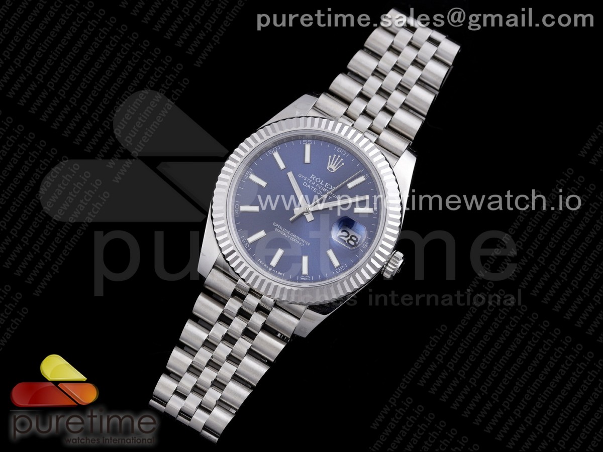 RE공장 롤렉스 데이저스트 41 블루다이얼 브레이슬릿 New DateJust 41 126334 SS Blue Dial Stick Markers on Jubilee Bracelet A3235 Clone