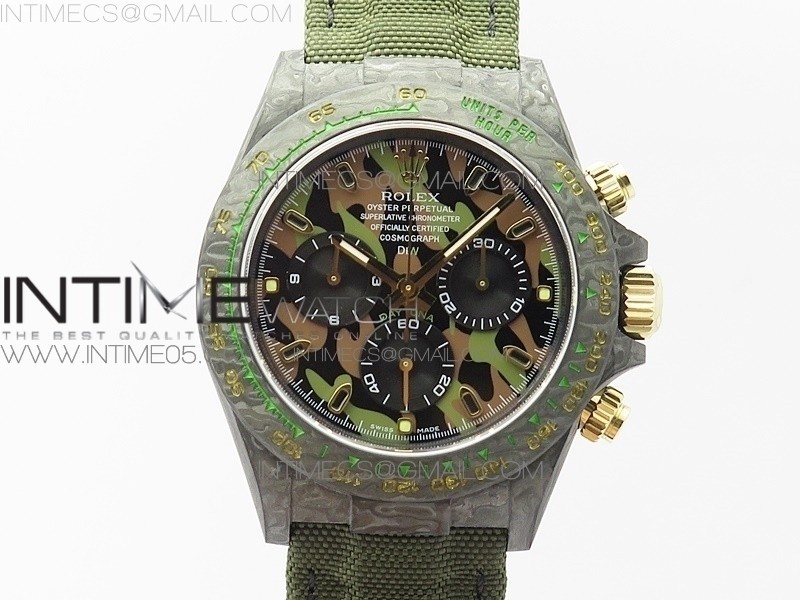 WW공장 V2 데이토나 카본 그린다이얼 나일론스트랩 Daytona Diw Carbon V2 Camouflage/Green Dial On Green Nylon Strap A7750