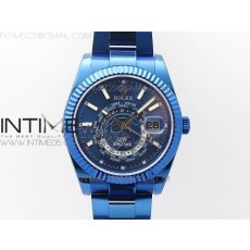 WW공장 스카이듀엘러 DLC 블루다이얼 브레이슬릿 Sky-Dweller Blue DLC WWF Black Dial on Blue DLC Bracelet A2813 to 9001