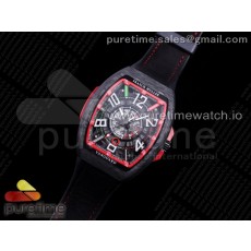 OX공장 뱅가드레이싱 카본 레드다이얼 러버스트랩 Vanguard Racing Carbon Red Skeleton Dial on Black Rubber Strap NH35A